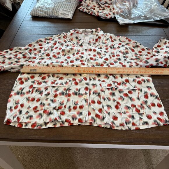 J. Crew Soft shine pajama pant set in blurry cherry print Size Large - Picture 4 of 10